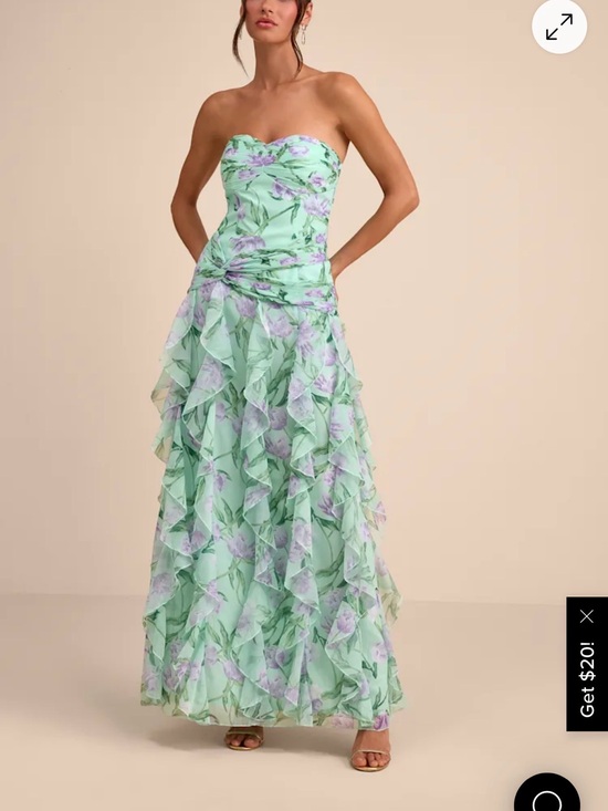 Lulus Dresses & Skirts - Lulu's Danna Mint Multi Floral Ruffled Maxi Dress